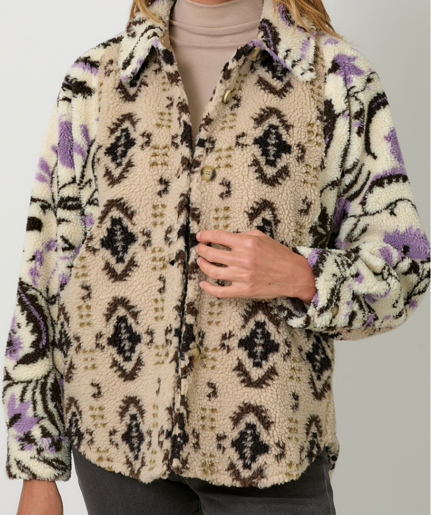 Mystree Color Block Button Down Shirt