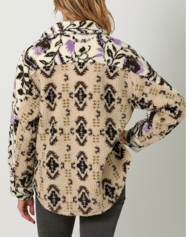 Mystree Color Block Button Down Shirt