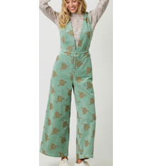 Mystree Embroidered Corduroy Jumpsuit