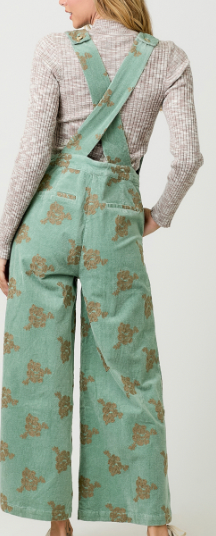 Mystree Embroidered Corduroy Jumpsuit