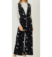 Mystree Embroidered Corduroy Jumpsuit