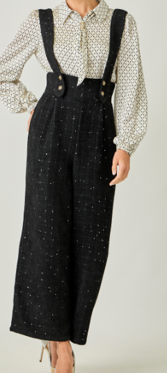 Mystree Boucle Overall Jumpsuit