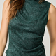 Mystree Sleeveless Mockneck  Shimmering Top
