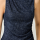 Mystree Sleeveless Mockneck  Shimmering Top