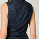 Mystree Sleeveless Mockneck  Shimmering Top