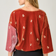 Mystree Embroidery Color Blocked Kimono Top