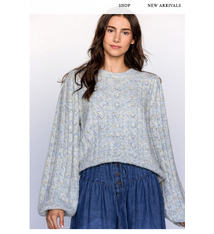 Storia Multi Color Knit Sweater Blue and Yellow