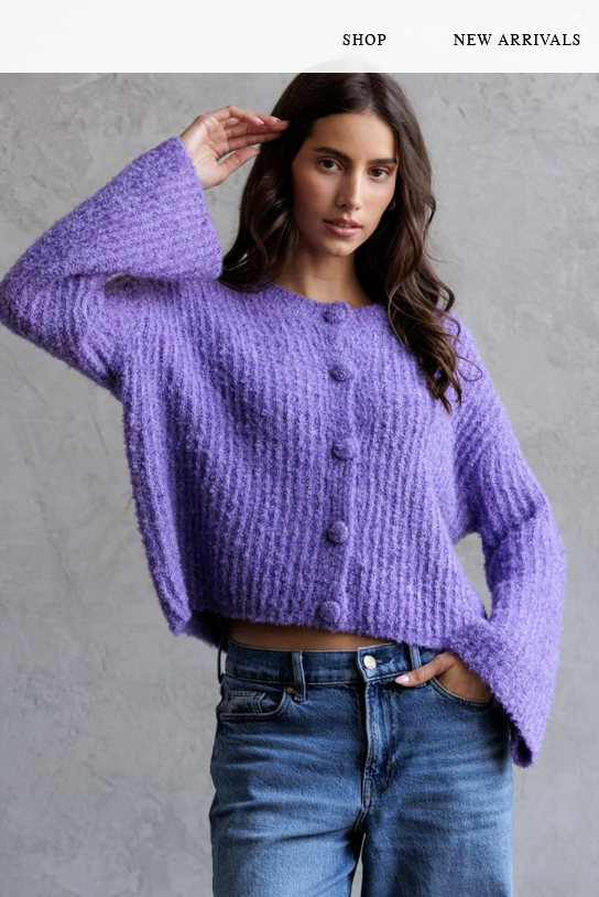 Storia Ribbed Fluffy Sweater Purple
