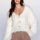 Storia Fluffy V Neck Sweater Ivory