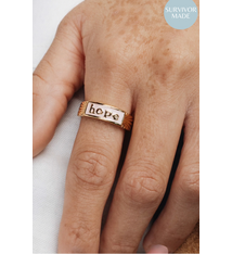 Crowned Free Hope Ring – 18K Gold Plated Adjustable Enamel Ring