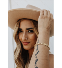 Crowned Free Generosity Bracelet – 14K Gold Plated Ethical Adjustable Cuff