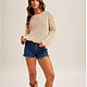 Hem & Thread Boatneck Wide Long Sleeves Scalloped Hem Open Knit Sweater