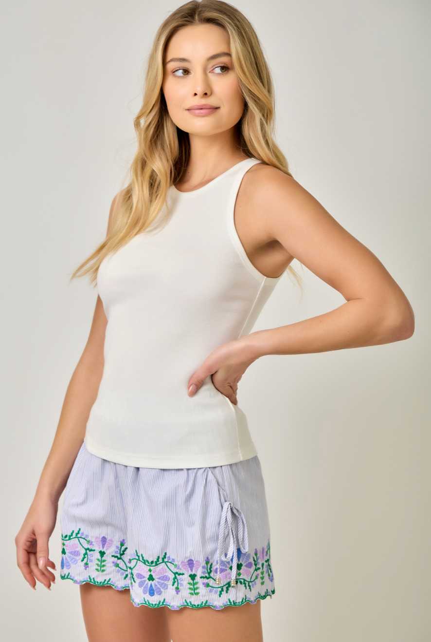 Mystree Scoop Neck Washed Tank