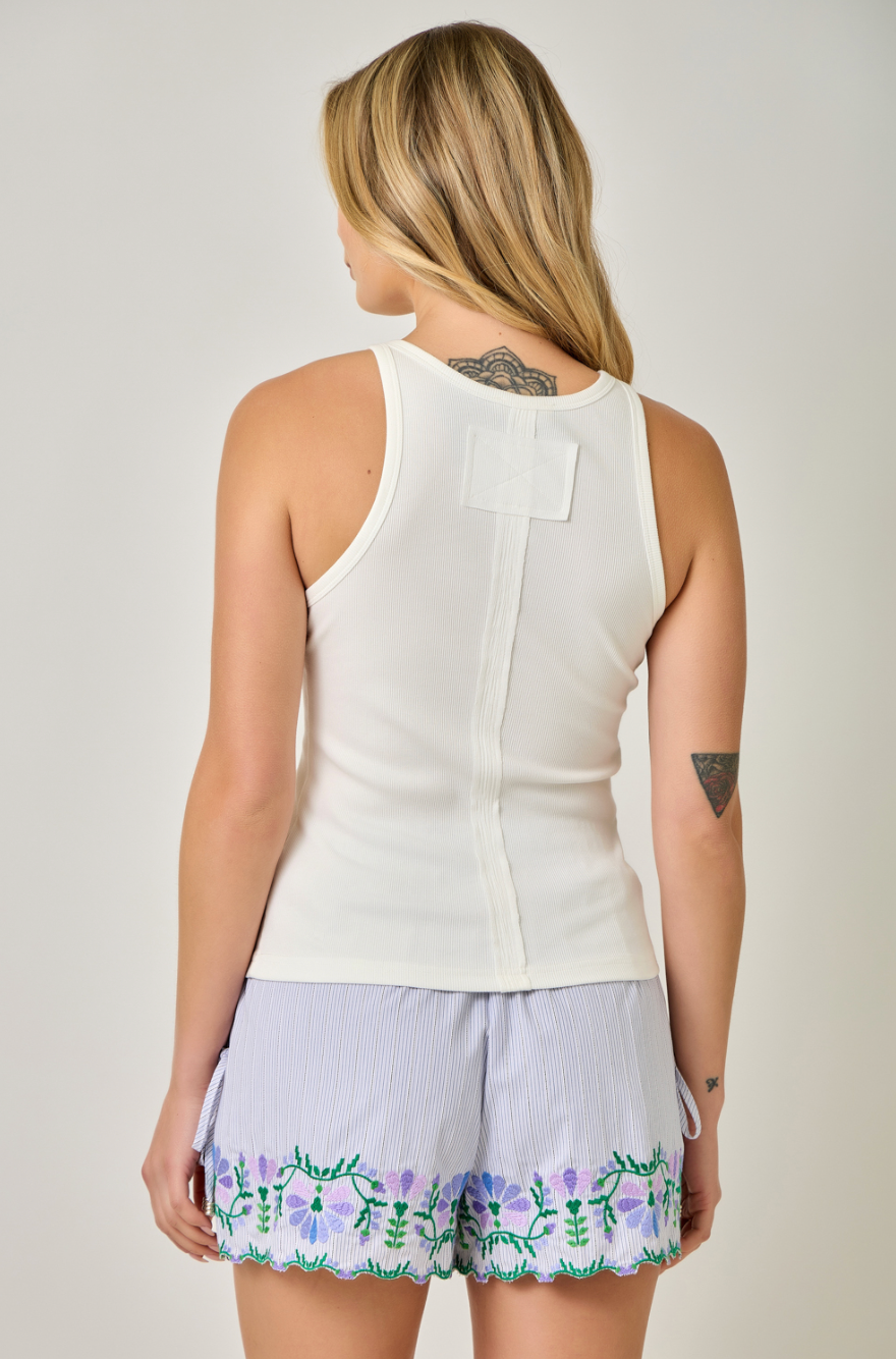 Mystree Scoop Neck Washed Tank