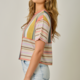 Mystree Relaxed Short Sleeve Mixed Stripe T-Shirt