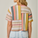 Mystree Relaxed Short Sleeve Mixed Stripe T-Shirt
