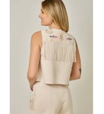 Mystree Embroidered Fringe Vest