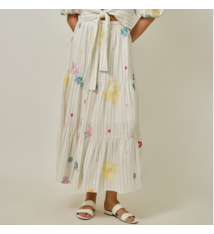 Mystree Embroidered Tiered Skirt