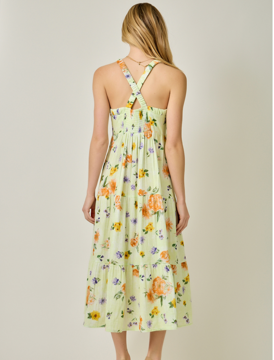 Mystree Double Gauze Tiered Long Dress