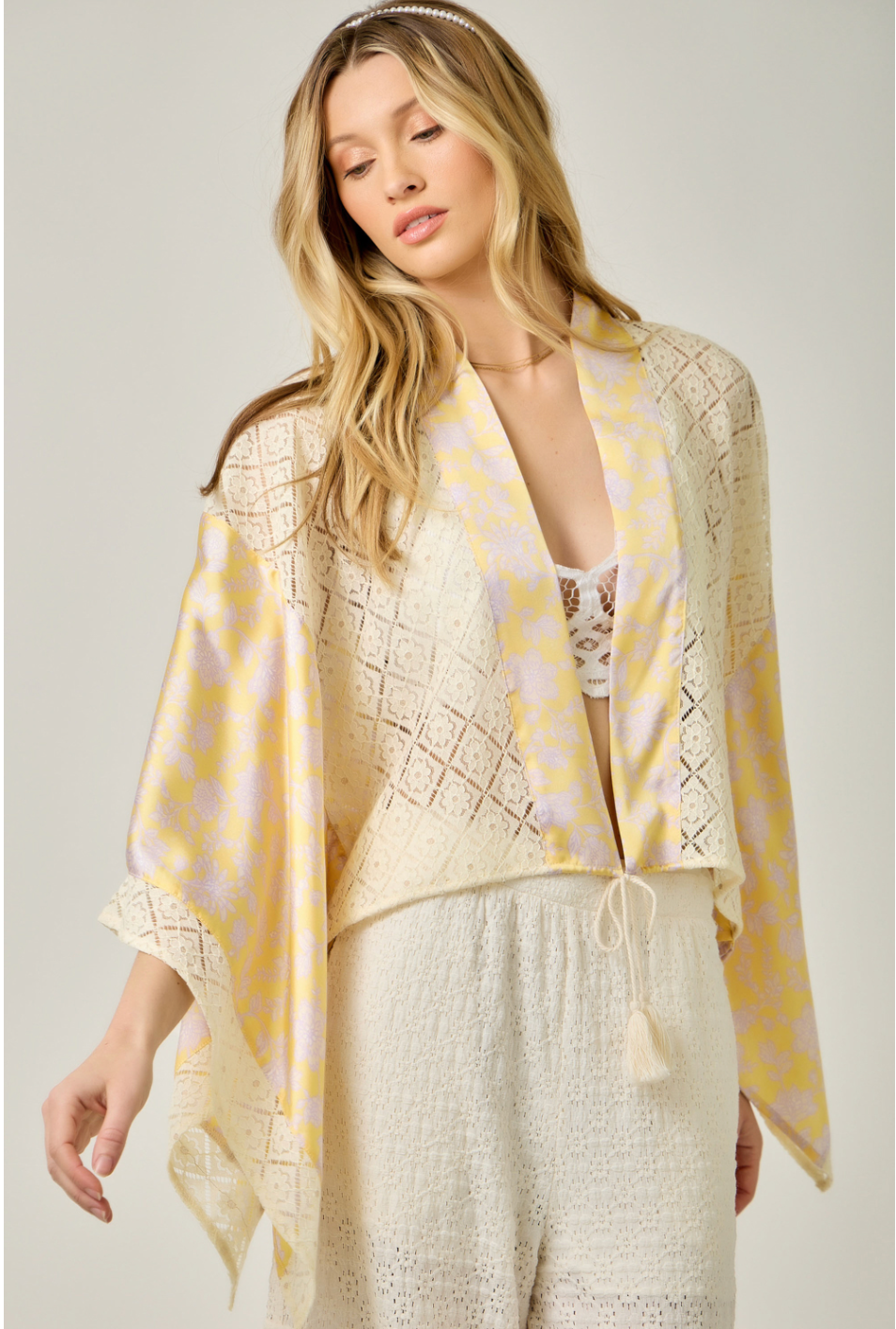 Mystree Floral Satin Kimono