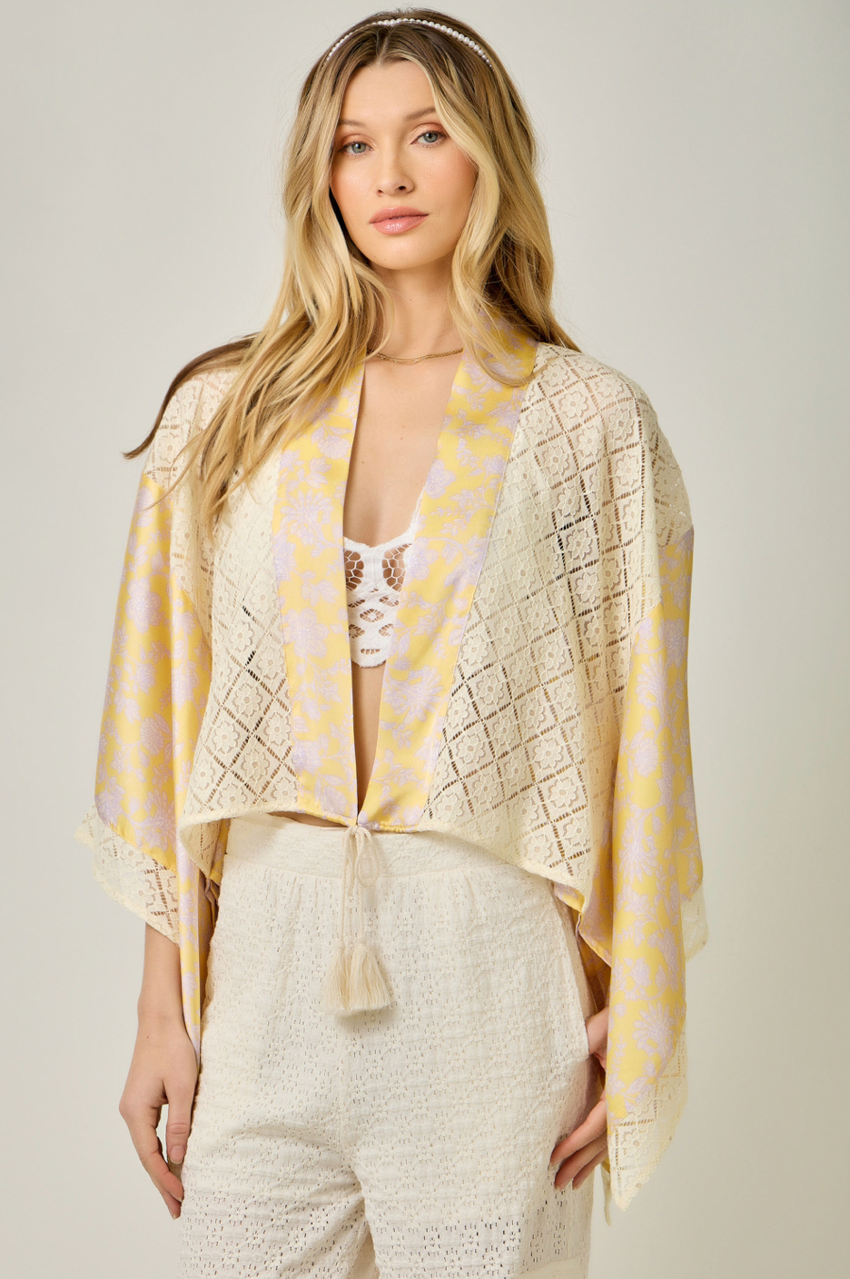 Mystree Floral Satin Kimono