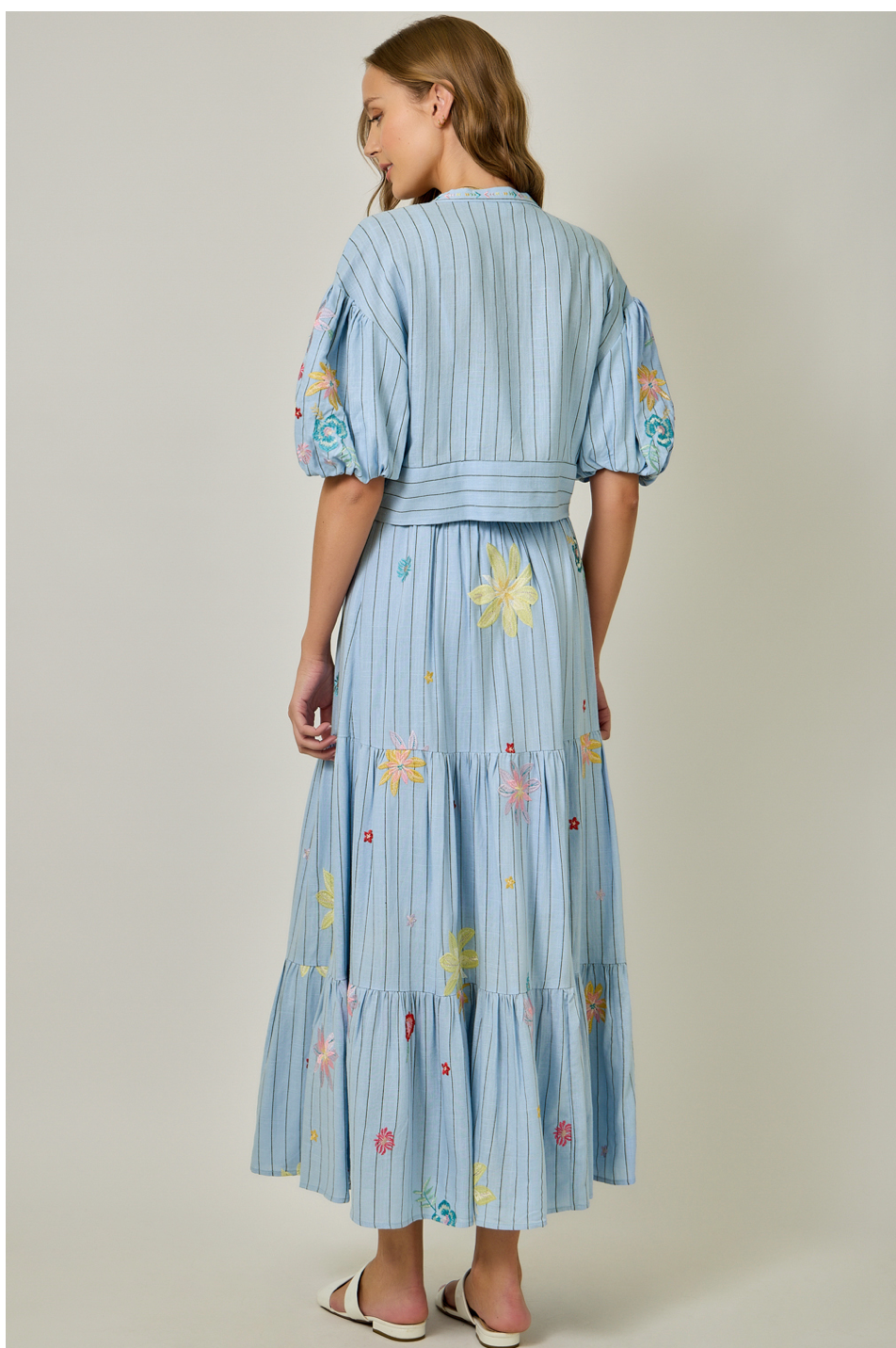 Mystree Embroidered Tiered Skirt