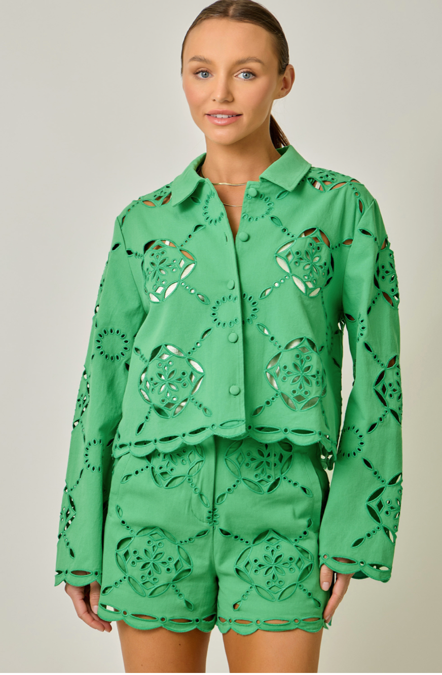 Mystree Cotton Eyelet Jacket |