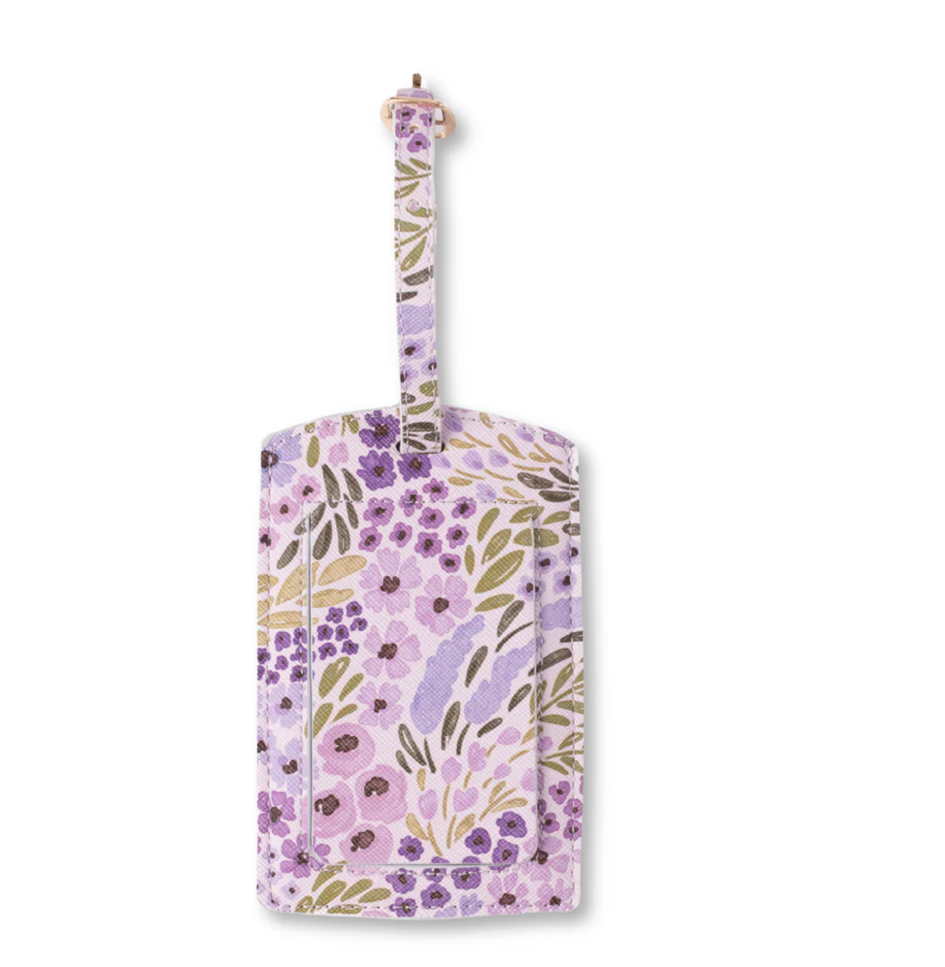 Elyse Breanna Design Botanical Print Mushroom Leather Luggage Tag