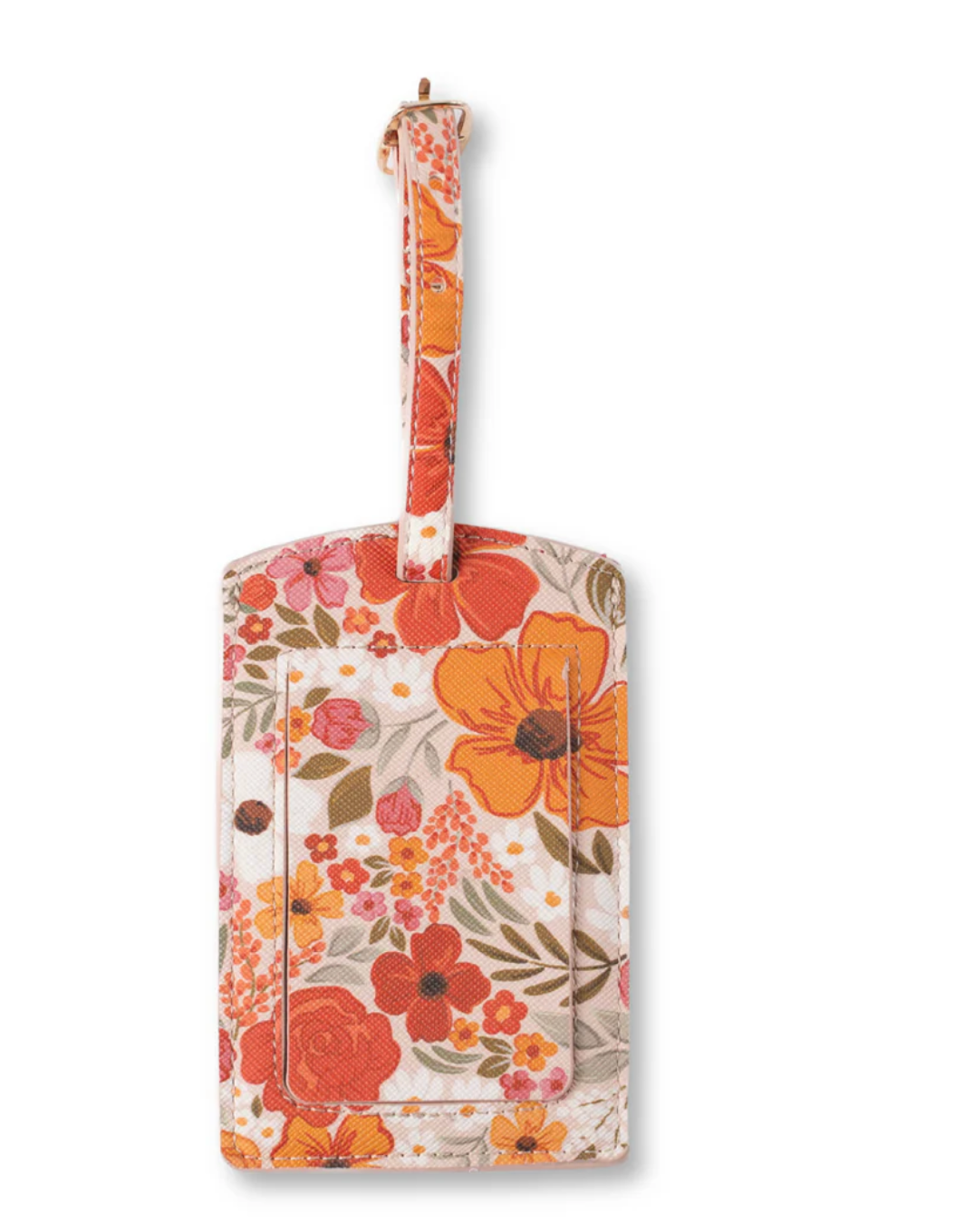 Elyse Breanna Design Botanical Print Mushroom Leather Luggage Tag