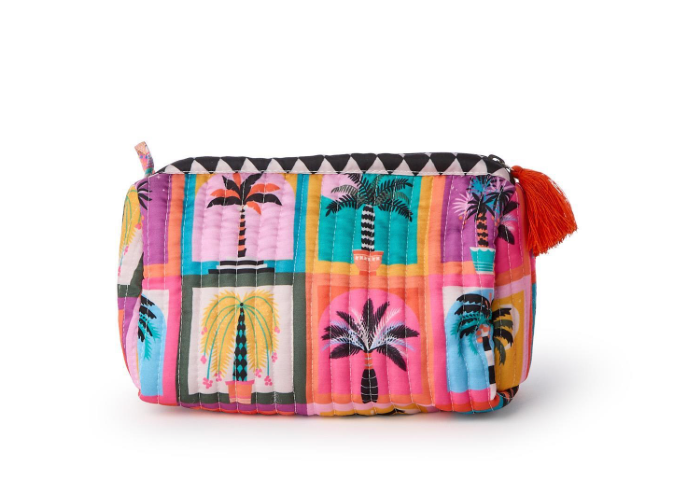 Two's Company Quilted Beldi Print Cometic and Accessories  Pouch