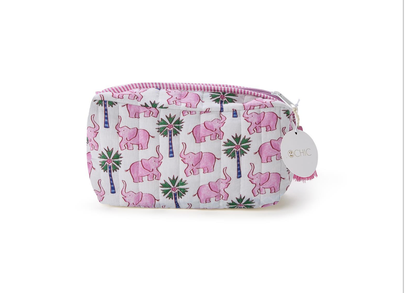 Two's Company Elephant Print Pouch