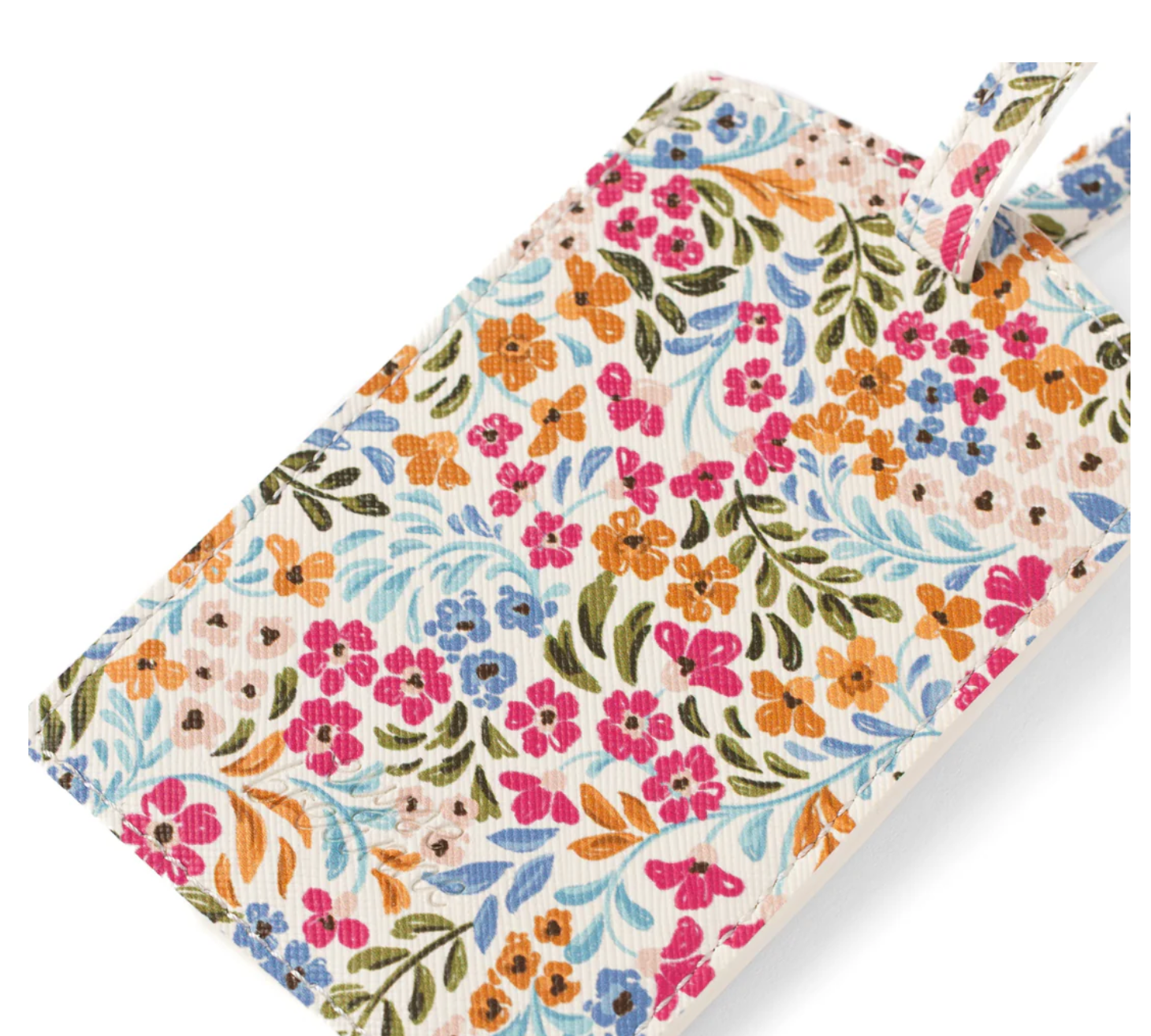 Elyse Breanna Design Botanical Print Mushroom Leather Luggage Tag