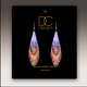 Illustrated Light Rainbow Floral Copper Accent Multi Layered Feather Earrings- DC EARRINGS