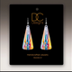 Illustrated Light Painter Bright Floral Triangle Dropped Earrings-DC Earrings