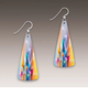 Illustrated Light Painter Bright Floral Triangle Dropped Earrings-DC Earrings