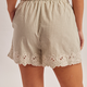 Hem & Thread Elasticated Waist Ribbon Tie Embroidery Shorts