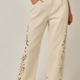 Mystree Straight Leg Mom Jeans with Eyelet Embroidery