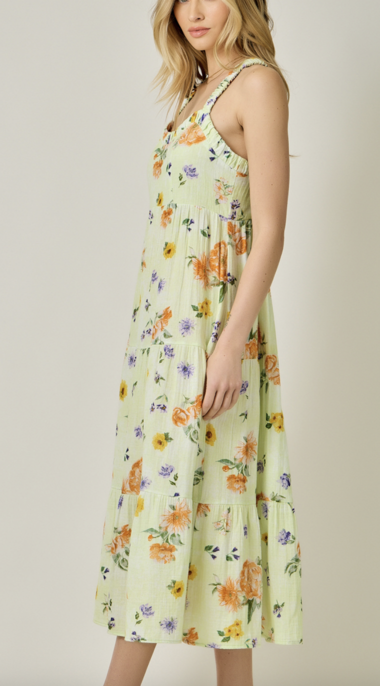 Mystree Double Gauze Tiered Long Dress