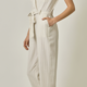 Mystree Belted Pinstripe Jumpsuit