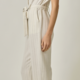 Mystree Belted Pinstripe Jumpsuit