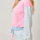 Mystree Pullover with Eyelet Contrast and Lettuce Hem