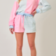 Mystree Color Block Shorts Eyelet  and Lettuce Band
