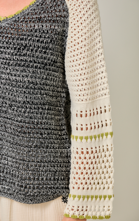 Mystree Raglan Sleeve Crochet Sweater