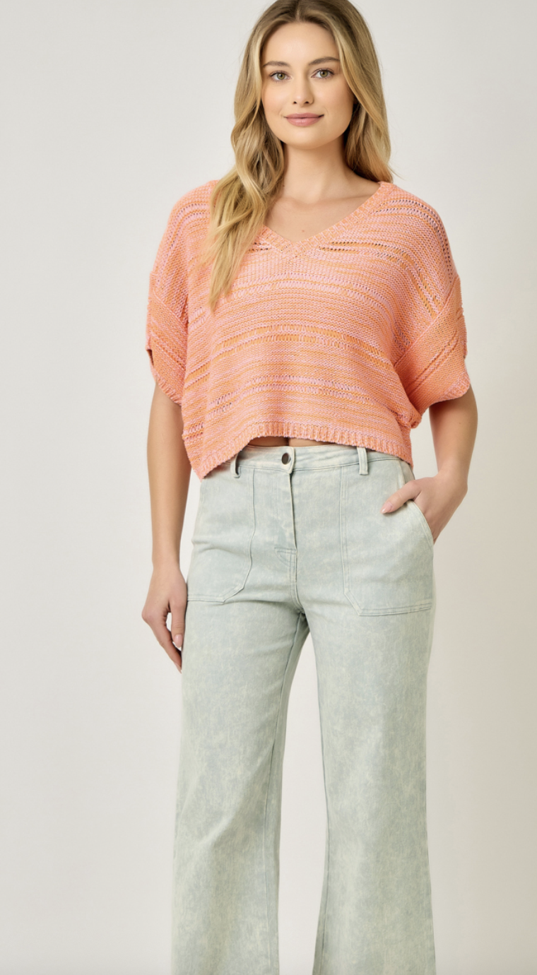 Mystree MELANGE RELAXED PULLOVER SWEATER