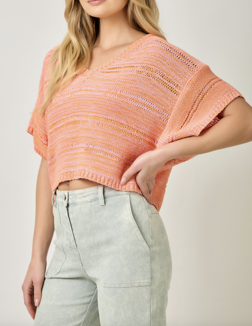 Mystree MELANGE RELAXED PULLOVER SWEATER
