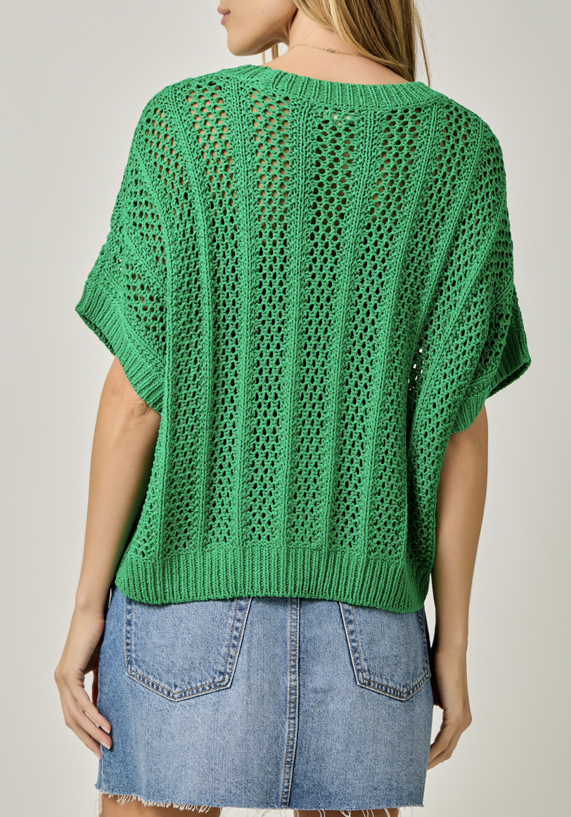 Mystree Short Sleeve Summer Dolman Sweater