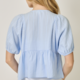 Mystree Short Sleeve Floral Embroidery Accent Peplum Blouse