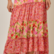 Mystree Mixed Berries Print Tiered Skirt