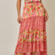Mystree Mixed Berries Print Tiered Skirt