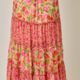 Mystree Mixed Berries Print Tiered Skirt